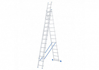 Лестница алюминиевая СИБРТЕХ, 3 х14 ступеней, трехсекционная (97824)