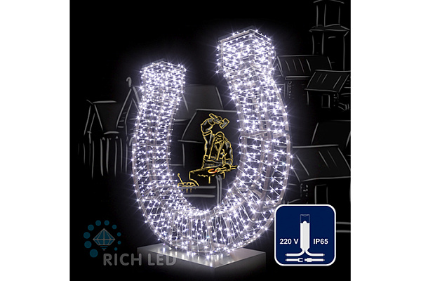 Светодиодная гирлянда Rich LED 10м,IP65,100 LED,220В,белая,мерц.,черн. пр.RL-S10CF-220V-CB/W (318)