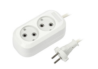 Удлинитель SmartBuy, 2 гн. 5м. 10А/2,2кВт без заземления ПВС 2х1,0 (SBE-10-2-05-N)/40(8387)