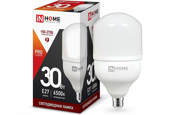 Лампа светодиодная IN HOME LED-A70-VC 30Вт 230В Е27 6500К 2850Лм (165)