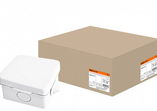 Распаячная коробка TDM ОП 65х65х50мм, крышка,  IP54, 4вх. (1401-0111)"