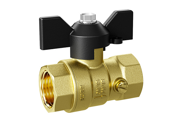 Кран для маном шаровой LD PRIDE ДУ15 (1/2) Г/Г-М20х1,5 бабочка, со спуском (501) (1/30)