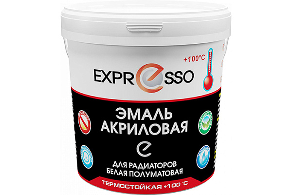 Эмаль акриловая ЛАКОВАР EXPRESSO для радиаторов, термостойкая, полуматовая (1кг)