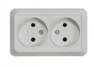Розетка IN HOME BOLLETO 7102 двойная, накладная, белая (822)