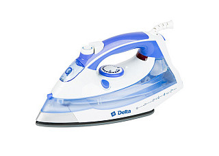 Утюг DELTA DL-711 2400 Вт, КЕРАМИЧЕСКОЕ покрытие подошвы, АНТИНАКИПЬ, белый с фиолет.(10)