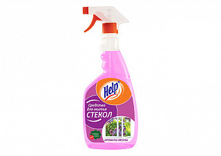 Средство для мытья стекол HELP (ХЕЛП) с курком ароматы весны 750мл (1-0333)