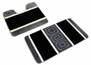 Комплект ковриков для в/к BANYOLIN SILVER черный 11мм (60х100/50х60см) 2.60/100-BK
