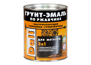Грунт-эмаль по ржавчине 3 в 1 DALI серебристый алюминий RAL9006 (2,0л)