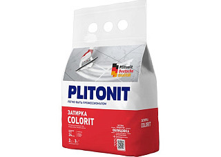 Затирка PLITONIT Colorit между всеми типами плитки (1,5-6 мм), серый (2кг)