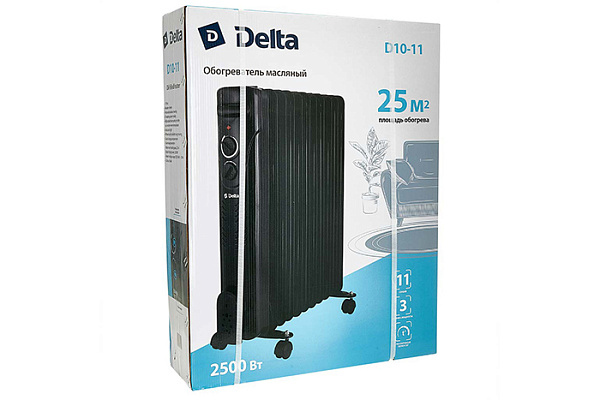 Обогреватель масляный DELTA Д10-11 2500Вт, 11 секций, черный