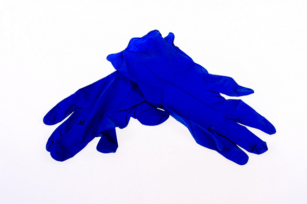 Перчатки латексные прочные неопудренные ADM (синие)  L 1 пара в идивид.упаковке/144/12 HB003G (766)
