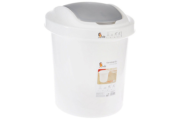 Контейнер для мусора Vogue 12л белый SV4044БЛ