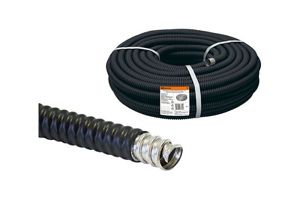 Металлорукав TDM в ПВХ-изоляции РЗ-Ц-П d 18 черный без протяжки (50м) (0407-0218)