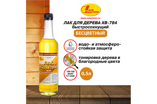 Лак ХВ 784 НОВБЫТХИМ бесцветный (0,5л)