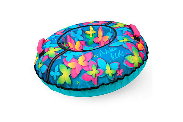 Тюбинг Игрушка с круговым дизайном Nika ТБ8К-95/Б "с бабочками 3D"