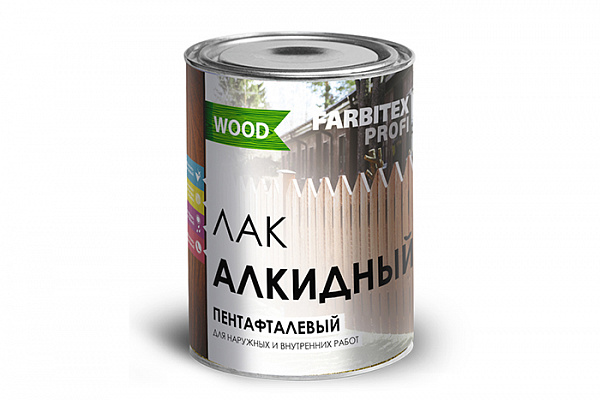Лак алкидный пентафталевый FARBITEX ПРОФИ WOOD высокоглянцевый (0,9кг)
