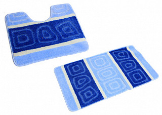 Комплект ковриков для в/к BANYOLIN SILVER голубой 11мм (60х100/50х60см) 