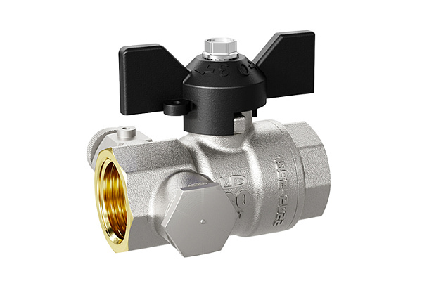 Кран шаровой латунный LD Pride ДУ15 М20 Ру Г/Г с дренажем и воздухоотводчиком трехходовой(824)(1/12)