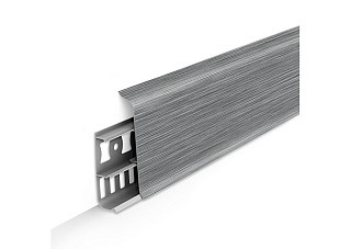 Плинтус напольный с кабель-каналами 70мм 2,2м "Деконика", 187 Алюминий темный