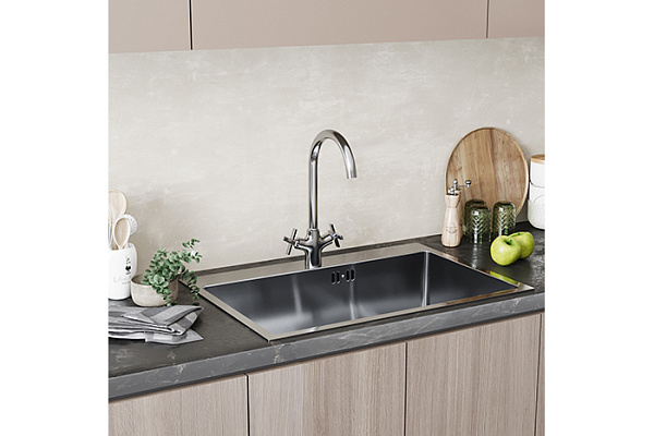 Смеситель для кухни MIXLINE ML37-032 Cross (Латунь,Высота излива 10,3см,Кран-букса 1/2")