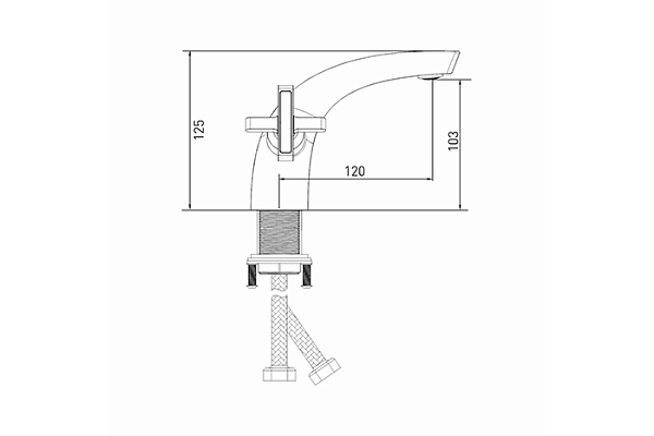 Смеситель для раковины MIXLINE ML38-04 Graphite (Латунь,Длина излива 18см,Кран-букса 1/2",ГРАФИТ)