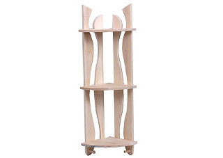 Полка угловая (волна) 3-х ярусная с крючками 1000х270х330мм