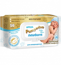 Влажные салфетки Pamperino №56 Newborn без отдушки детские арт. 30364 / 20