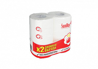 Туалетная бумага SunDay Белая 2-х слойная 4 рулона (343)
