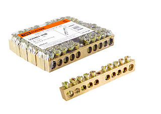 Шина "N" нулевая 6х9мм 10/1 (10 групп/крепеж по центру) TDM (0801-0038)
