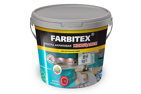 Краска ВД FARBITEX моющаяся (3,0кг)