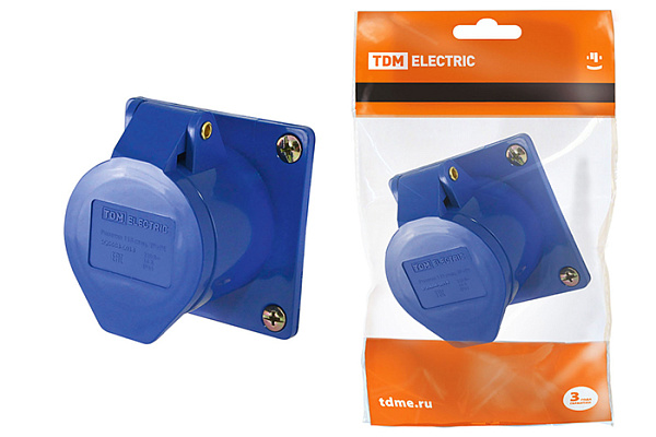 Розетка TDM 423 скрытая 2Р+РЕ 32А 220В IP44 (0604-0014)