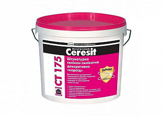 Штукатурка CERESIT CТ175 декоративная силикатно-силиконовая, короед 2,0мм 25,0кг (1318441)