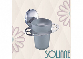 Подстаканник одинарный Solinne 16121, хром, стекло-сатин (2546.142)