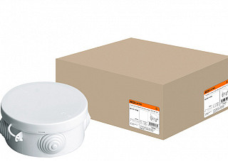 Распаячная коробка TDM ОП D85х40мм, крышка, IP54, 4вх. (1401-0102) "
