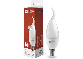 Лампа светодиодная IN HOME LED-СВЕЧА НА ВЕТРУ-VC 14Вт 230В E14 4000K 1330Лм (377)