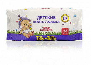 Салфетки влажные Tilly-Dilly детские череда и календула 72шт (199)