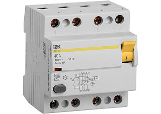 УЗО IEK ВД1-63 4Р 40А 30мА (MDV10-4-040-030) 035