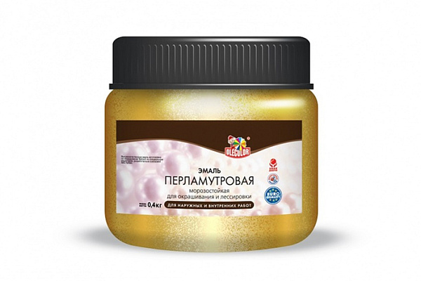 Эмаль акриловая перламутровая универсальная OLECOLOR золотой жемчуг (0,3кг)