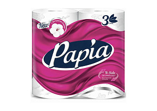 Туалетная бумага PAPIA 3-х слойная 4 рулона Балийский Цветок (068)