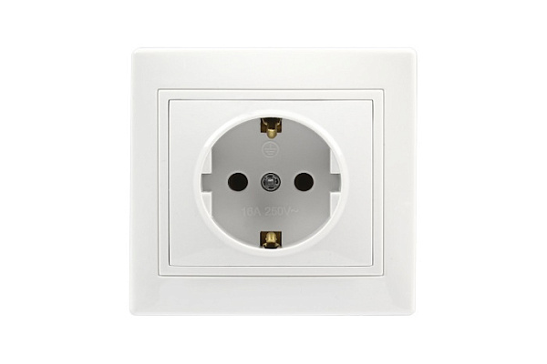 Розетка SMARTBUY Венера 1-местная с заземлением 16А белая (SBE-01w-16-S1-Z) (645)