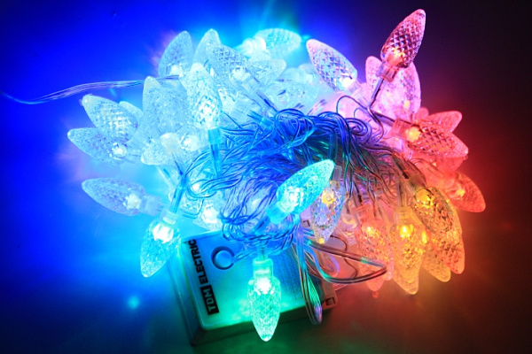 Гирлянда TDM "Шишки" 50LED, 5м, 8 режимов, многоцвет., прозр. шнур, 250 В, (0361-0050)