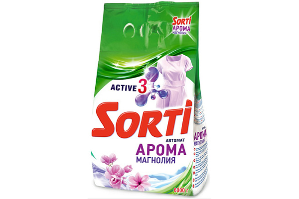 Порошок стиральный SORTI автомат арома магнолия 6кг