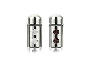 Набор для специй LARA 2предмета (сталь): солонка 80мл, перечница 80мл (LR08-11)