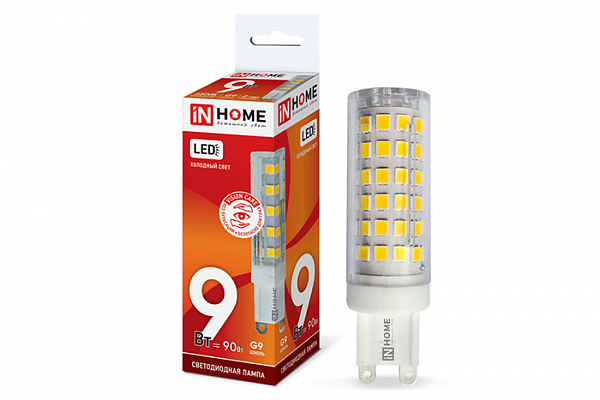 Лампа светодиодная IN HOME LED-JCD 9Вт 230В G9 4000К 860Лм (932) (380)