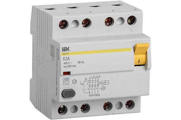 УЗО IEK ВД1-63 4Р 63А 300мА (MDV10-4-063-300) 134