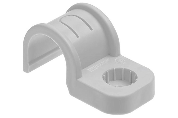 Крепеж-скоба для трубы TDM 20мм односторонняя для прямого монтажа, серая (50шт.) (0405-6002)