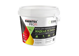 Краска акриловая FARBITEX PROFI для гидроизоляции Жидкая резина белый (1,0 кг) 