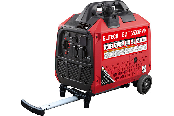 Бензогенератор ELITECH БИГ 3500РМК инверторный (3,5 кВт, 220В, бак-6л, ручн старт, 27кг)