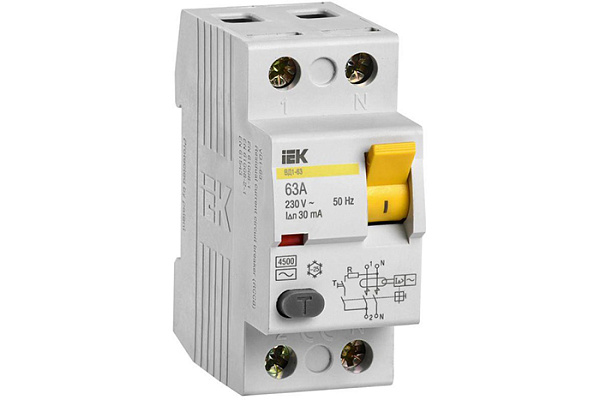 УЗО IEK ВД1-63 2Р 63А 30мА (MDV10-2-063-030) 632