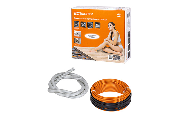 Двухжильный теплый пол в стяжку TDM "ПРОФИ", 63 м, 1300 Вт, S=7,6-10,8 м² (2501-0019)